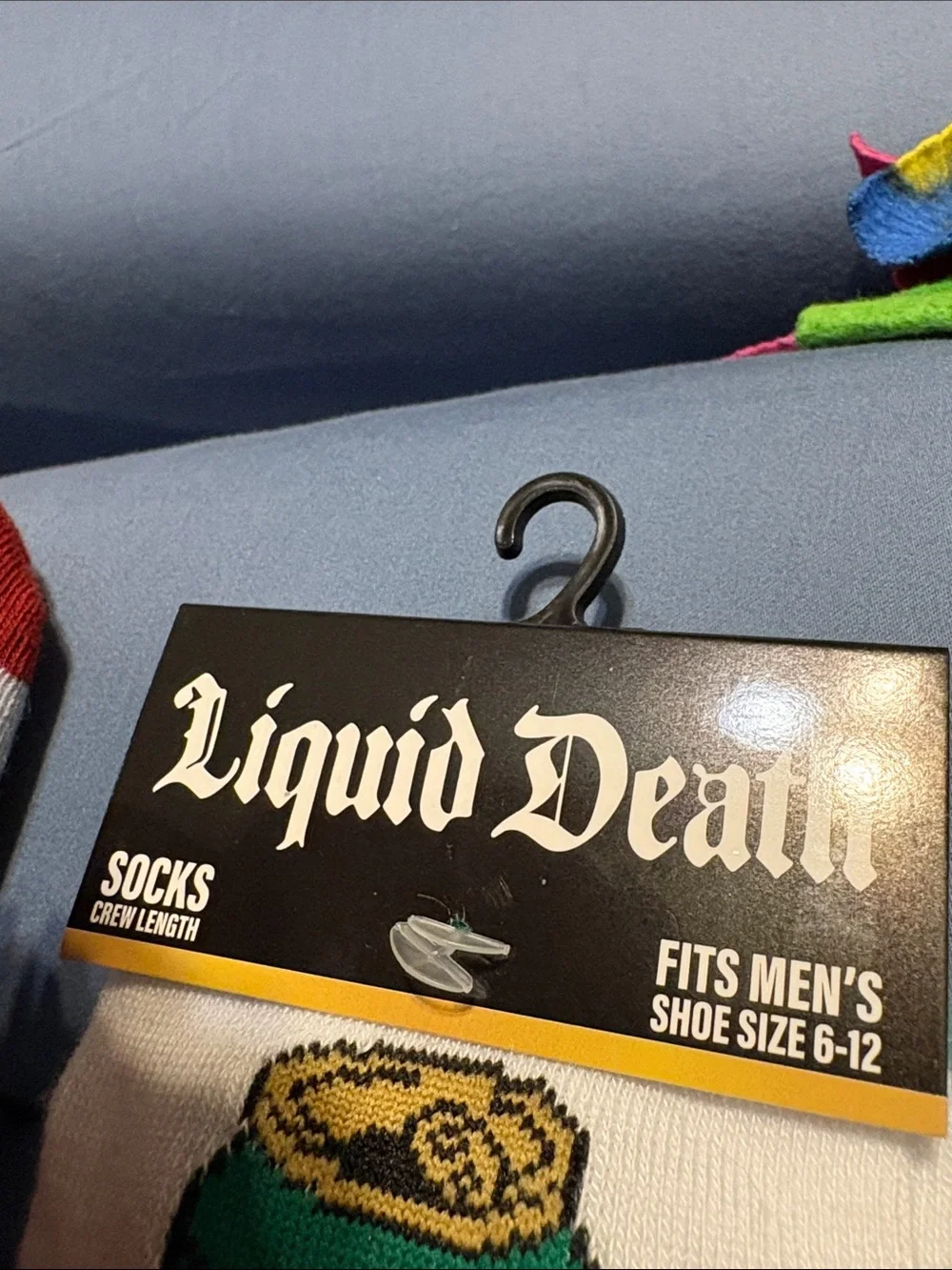men’s socks Liquid Death and If you can read this bring some drinks for me socks